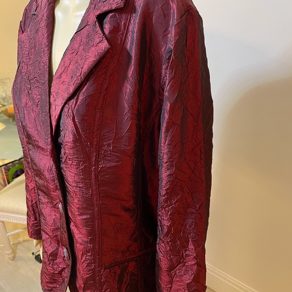 Chico’s Wine Metallic NEW Blazer Sz 16 - Picture 3 of 10